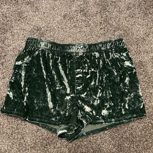 PINK Victoria's Secret Athletic Shorts in Shimmery Green Velvet
